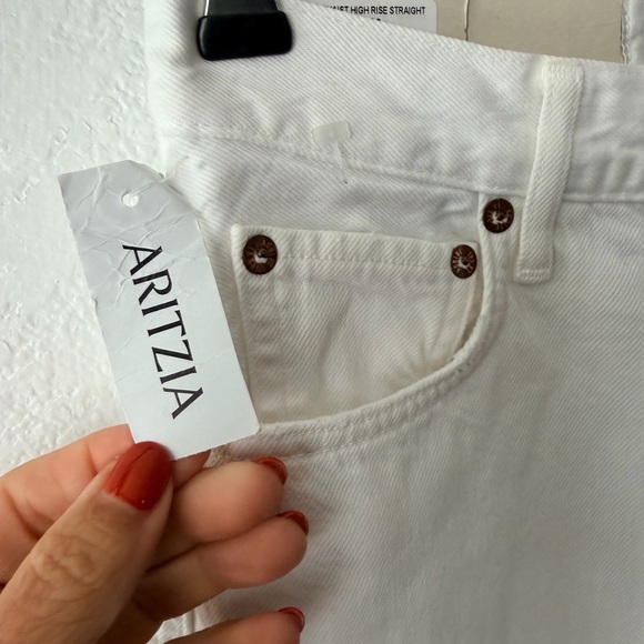 Agolde 90’s Pinch Waist High Rise Straight Jean Marshmallow White Size 23 - Picture 5 of 14